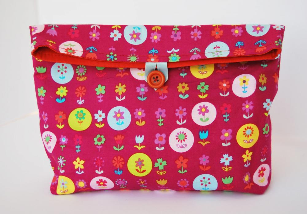 Flowers reusable snack bag by El rincón de la Pulga