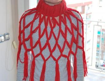 Scarf Red Knit N..